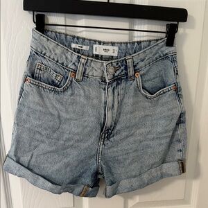 Mango Women's Cuffed Blue Jean Shorts